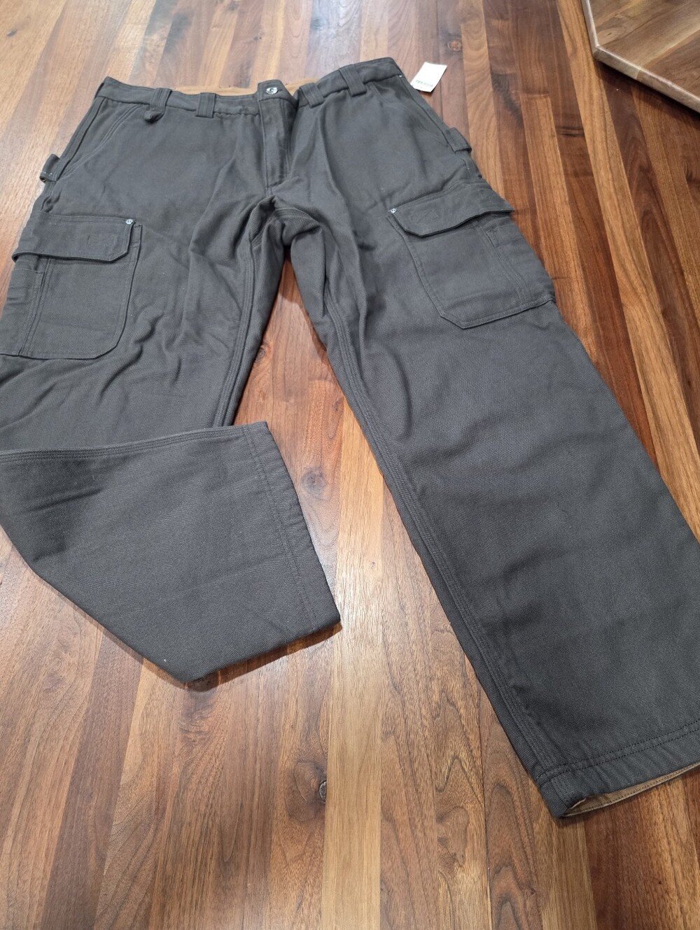 Duluth Trading Fire Hose Fleece Lined Men's Cargo Pants in Dark Gray NWT 40x 32